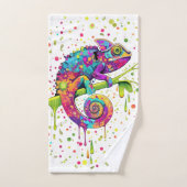 Chameleon Paint Stains Wasserfarbe Stil Badhandtuch Set (Handtuch)