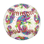 Chameleon Paint Stains Wasserfarbe Stil Baseball (Rückseite)