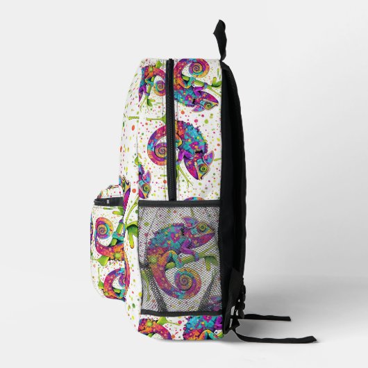 Chameleon Paint Stains Wasserfarbe Stil Bedruckter Rucksack (Rechts)
