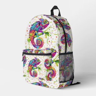 Chameleon Paint Stains Wasserfarbe Stil Bedruckter Rucksack