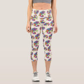 Chameleon Paint Stains Wasserfarbe Stil Capri Leggings (Vorderseite)