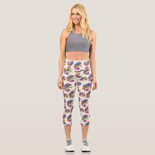 Chameleon Paint Stains Wasserfarbe Stil Capri Leggings