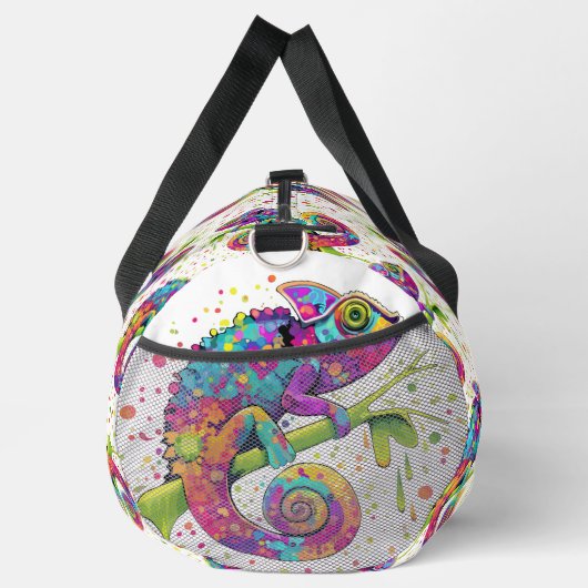 Chameleon Paint Stains Wasserfarbe Stil Duffle Bag (Rechts)