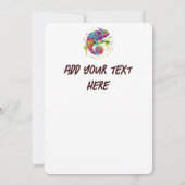 Chameleon Paint Stains Wasserfarbe Stil Einladung (Rückseite)