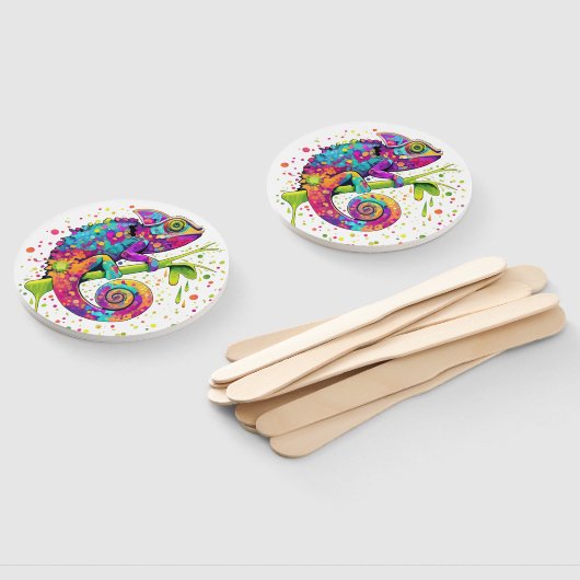 Chameleon Paint Stains Wasserfarbe Stil Fächer (Non-assembled)