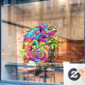 Chameleon Paint Stains Wasserfarbe Stil Fensteraufkleber (Café-Fenster)