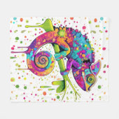 Chameleon Paint Stains Wasserfarbe Stil Fleecedecke (Vorderseite (Horizontal))