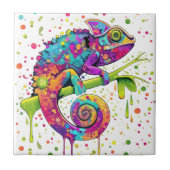 Chameleon Paint Stains Wasserfarbe Stil Fliese (Vorderseite)