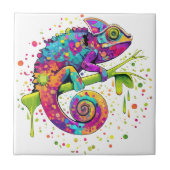Chameleon Paint Stains Wasserfarbe Stil Fliese (Vorderseite)