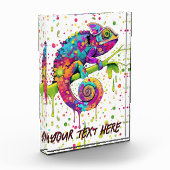 Chameleon Paint Stains Wasserfarbe Stil Fotoblock (Links)