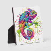Chameleon Paint Stains Wasserfarbe Stil Fotoplatte (Vorderseite)