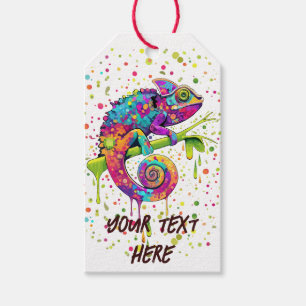 Chameleon Paint Stains Wasserfarbe Stil Geschenkanhänger