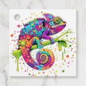 Chameleon Paint Stains Wasserfarbe Stil Geschenkanhänger (Vorderseite)