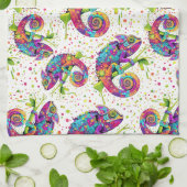Chameleon Paint Stains Wasserfarbe Stil Geschirrtuch (Gefaltet)