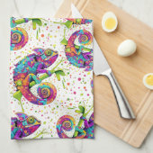 Chameleon Paint Stains Wasserfarbe Stil Geschirrtuch (Viertel Falte)