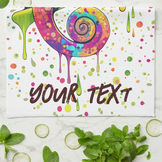 Chameleon Paint Stains Wasserfarbe Stil Geschirrtuch (Gefaltet)