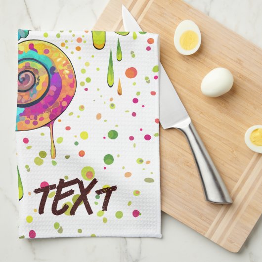 Chameleon Paint Stains Wasserfarbe Stil Geschirrtuch (Viertel Falte)