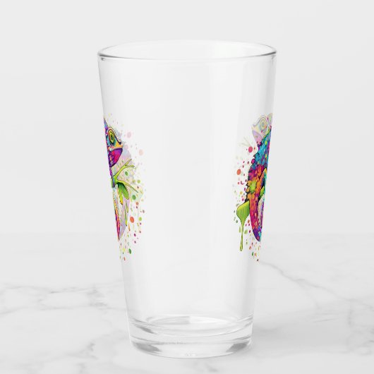 Chameleon Paint Stains Wasserfarbe Stil Glas (Rechts)