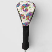 Chameleon Paint Stains Wasserfarbe Stil Golf Headcover (Vorderseite)