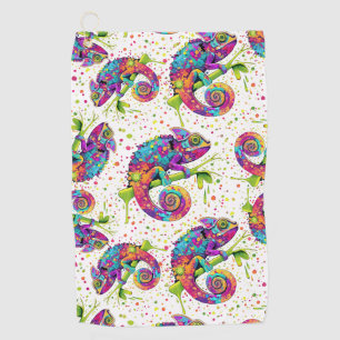 Chameleon Paint Stains Wasserfarbe Stil Golfhandtuch