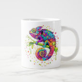 Chameleon Paint Stains Wasserfarbe Stil Jumbo-Tasse (Rechts)