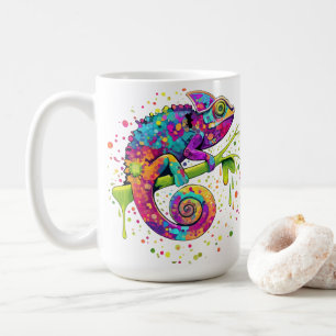 Chameleon Paint Stains Wasserfarbe Stil Kaffeetasse