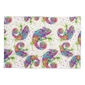 Chameleon Paint Stains Wasserfarbe Stil Kissenbezug (Rückseite)