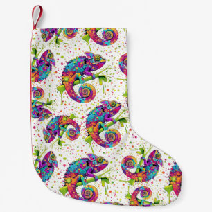 Chameleon Paint Stains Wasserfarbe Stil Kleiner Weihnachtsstrumpf