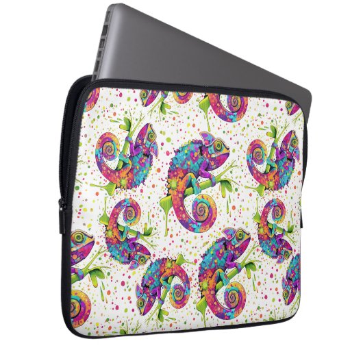 Chameleon Paint Stains Wasserfarbe Stil Laptopschutzhülle (Vorne Rechts)