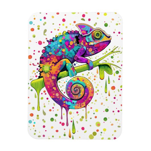 Chameleon Paint Stains Wasserfarbe Stil Magnet (Vertikal)
