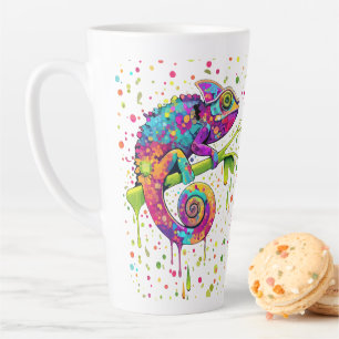 Chameleon Paint Stains Wasserfarbe Stil Milchtasse