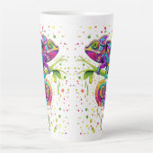 Chameleon Paint Stains Wasserfarbe Stil Milchtasse (Vorderseite)
