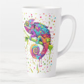 Chameleon Paint Stains Wasserfarbe Stil Milchtasse (Rechts)