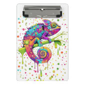 Chameleon Paint Stains Wasserfarbe Stil Mini Klemmbrett (Vorderseite)