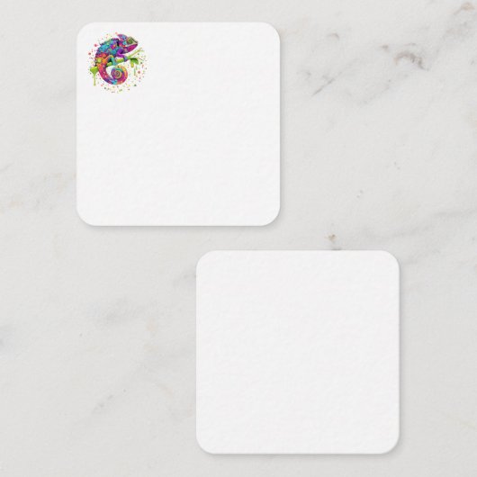 Chameleon Paint Stains Wasserfarbe Stil Mitteilungskarte (Vorne/Hinten)