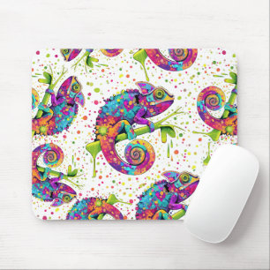 Chameleon Paint Stains Wasserfarbe Stil Mousepad