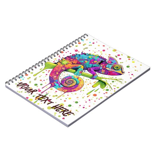 Chameleon Paint Stains Wasserfarbe Stil Notizblock (Linke Seite)