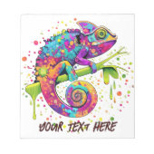 Chameleon Paint Stains Wasserfarbe Stil Notizblock (Vorderseite)