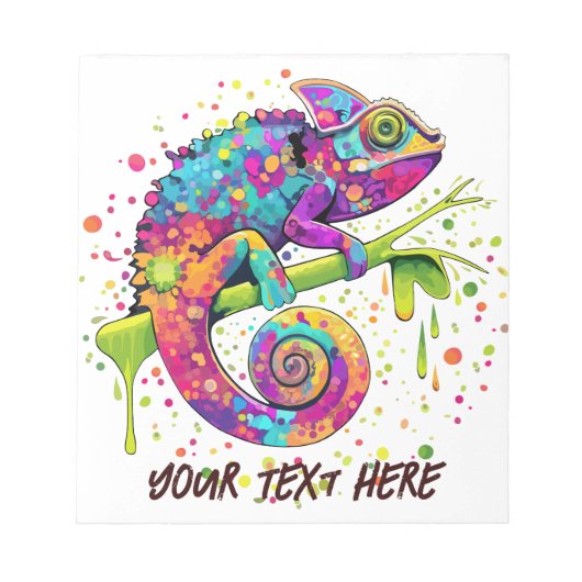 Chameleon Paint Stains Wasserfarbe Stil Notizblock (Vorderseite)