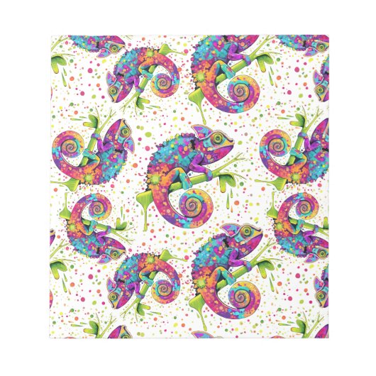 Chameleon Paint Stains Wasserfarbe Stil Notizblock (Vorderseite)