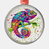 Chameleon Paint Stains Wasserfarbe Stil Ornament Aus Metall (Vorne)