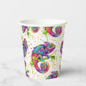 Chameleon Paint Stains Wasserfarbe Stil Pappbecher (Vorderseite)