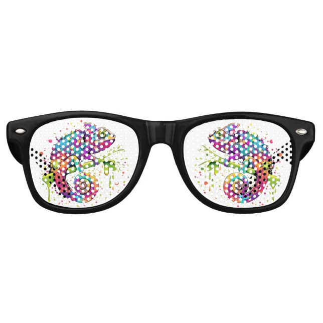 Chameleon Paint Stains Wasserfarbe Stil Partybrille (Vorderseite)