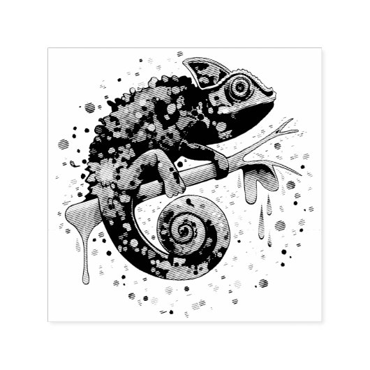 Chameleon Paint Stains Wasserfarbe Stil Permastempel (Design)