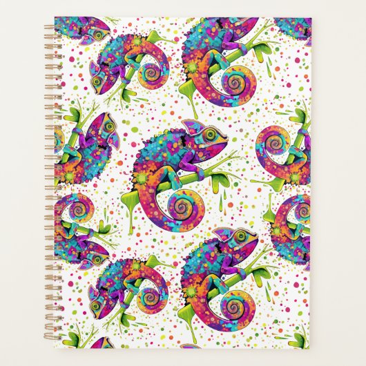 Chameleon Paint Stains Wasserfarbe Stil Planer (Vorderseite)