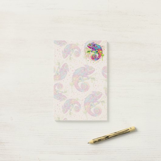 Chameleon Paint Stains Wasserfarbe Stil Post-it Klebezettel (Auf Schreibtisch)
