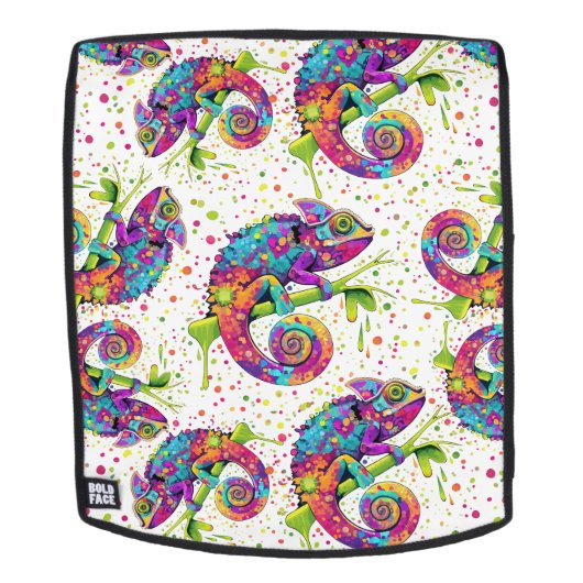 Chameleon Paint Stains Wasserfarbe Stil Rucksack (Abnehmbare Front)