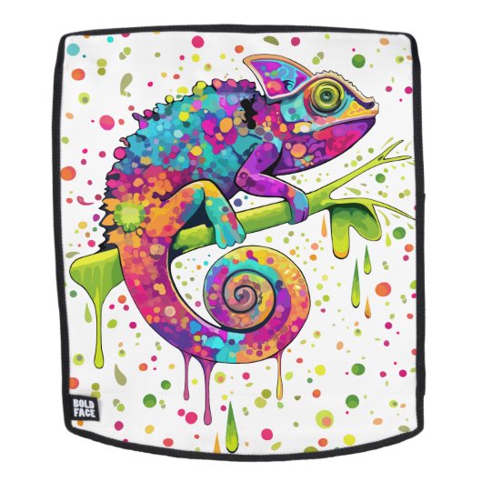 Chameleon Paint Stains Wasserfarbe Stil Rucksack (Abnehmbare Front)