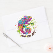Chameleon Paint Stains Wasserfarbe Stil Runder Aufkleber (Umschlag)