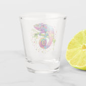 Chameleon Paint Stains Wasserfarbe Stil Schnapsglas (Rückseite)